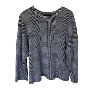 Zara Black and White Gingham Sweater - Large
